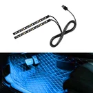 Uhanbut Car Led Strip Light, 24 Rgb Neon Auto Interior Usb, Ice Blue. Fixed Price $7.38.