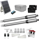 Solar Dual Swing Gate Opener Kit - Remote, Batteries & Panel 440LB Capacity. Fixed Price $845.99.