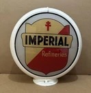 Imperial Refineries Gas Pump Globe Light Vintage Glass Lens Garage Motor Sign. Fixed Price $650.00.