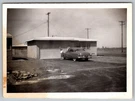 Vtg B&w Snapshot Woman Waving By Classic Car Mid Century House Garage 1950S. Fixed Price $7.99.