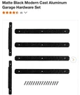 Everbilt Matte Black Modern Cast Aluminum Garage Hardware Set. Fixed Price $19.99.