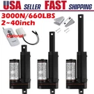 12V 24V Linear Actuator Stroke Heavy Duty 2" 40" 3000N IP65 Waterproof Us. Fixed Price $48.99.