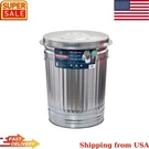 31 Gallon Galvanized Steel Round Metal Household Trash Can With Lid. Fixed Price $49.00.