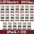 893MAX Button Liftmaster Visor Remote Control Garage Door Opener Pack # 20. Fixed Price $196.50.