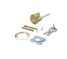 Kaba Ilco 605KW-04-41 Composite Rim Cylinder, Kwikset Keyway Satin Brass. Fixed Price $12.99.