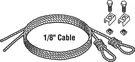 Prime-line GD52102 Carbon Steel Silver Safety Cables 1/8 Dia. X 104 In.. Fixed Price $18.61.