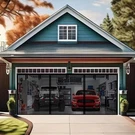 Premium Garage Door Screen For 2 Car Size Up To 17X8FT, Black. Fixed Price $121.92.