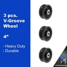 4" Cast Iron Groove Wheel 3 Pieces. Fixed Price $69.99.