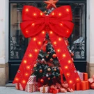 Large Led Red Christmas Bow Xmas Giant Lighted Glitter Tree Topper Orname.... Fixed Price $82.46.
