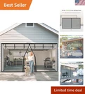 Garage Door Screen, 16X7 Ft Magnetic Closure Heavy Duty Weighted Bottom Garag.... Fixed Price $67.99.