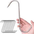 10-PACK Heavy Duty 8-INCH Stainless Steel Meat Hooks For Butchers And Hunters. Fixed Price $33.99.