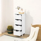 Bathroom Wood Cabinet Storage 4 Drawer 1 Door Free Standing Cupboard Unit White. Fixed Price $52.50.