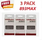 Pack 893MAX Liftmaster Button Remote Control Garage Door Opener. Fixed Price $28.49.