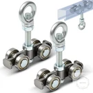2 Pcs Silver 4 Wheel Silent Trolley Assembly Rollers For Use With 1-5/8" Wide. Fixed Price $25.91.