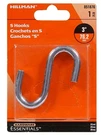 Pack Of 5, Hillman Hardware Essentials 120 Lb. 0.307 In. X S-hook, Zinc. Fixed Price $15.00.