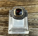 Vintage Fas Sterling/vermeil Cushion Cut Red Garnet Braided Cable Band Ring 5.5. Fixed Price $65.00.