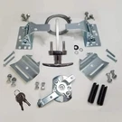 Universal Garage Door Lock Kit With Spring Latch Keyed Handle Silver. Fixed Price $46.66.