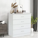 Bedroom Storage Dresser 4 Drawers With Cabinet Wood Furniture Chest. Fixed Price $69.49.