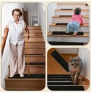 Black Carpet Stair Treads, Skid Slip Resistant, Indoor Soft Pile 8" X 30". Fixed Price $20.99.
