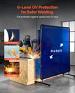 6X6FT Welding Screen W/ Frame, Flame-resistant Vinyl Safety Curtain Blue Uv. Fixed Price $66.99.