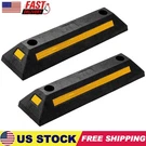 2 Pcs Rubber Curb Garage Vehicle Parking Stopper Heavy Duty W/reflective Strip. Fixed Price $29.99.