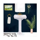Trademark Fine Art 'boho Bath Sinks I' Canvas By Victoria Borges 14X14. Fixed Price $64.42.