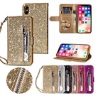 Glitter Bling Leather Zipper Wallet Case For Iphone 14 Air 17 Pro Max 13/12/11/7. Fixed Price $11.93.