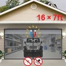 Fiberglass Magnetic Garage Screen Door - Double 16X7FT 2 Car Hands Free Mesh. Fixed Price $32.98.
