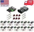 Delphi Weather Pack 3 Pin Sealed Connector 14-16 Awg 10 Complete Kits. Fixed Price $64.95.