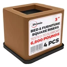 Iprimio Bed & Furniture Risers - Brown, Square, 3 Inch Lift, Up To 6800LBS, 4PCS. Fixed Price $26.44.