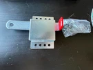 Garage Door Lock Kit Heavy Duty Galvanized Steel Slide Latch With Red Pvc Handle. Fixed Price $9.91.