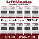 891LM Liftmaster Button Remote Control Garage Opener SECURITY+2.0 (pack # 10). Fixed Price $89.00.