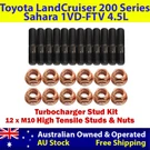 High Tensile Twin Turbo Stud Kit For Toyota Lc 200 Series Sahara 1VD-FTV 4.5L. Fixed Price $61.43.