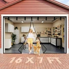Leafory Garage Screen 2 Car Fit Door, Black. Fixed Price $69.99.