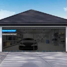 Sliding Garage Screen 16X7FT For 2 Car Doors, Magnetic Scr.... Fixed Price $128.96.