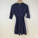 Asos Dress Womens Petite Fit Flare Navy Blue 3/4 Sleeve Round Neck 110675. Fixed Price $17.91.