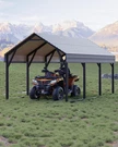 Heavy-duty 12X13 Ft Metal Carport For Cars, Boats & Atvs All-weather Shield. Fixed Price $598.99.