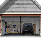 Fego Magnetic Garage Screen Door 16.3X7.15FT - 2 Car Hands Free Retractable Fibe. Fixed Price $73.08.